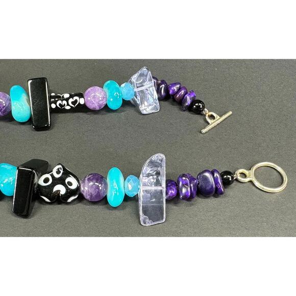 Artisan Crystal Glass Bead Necklace - Picture 5 of 9